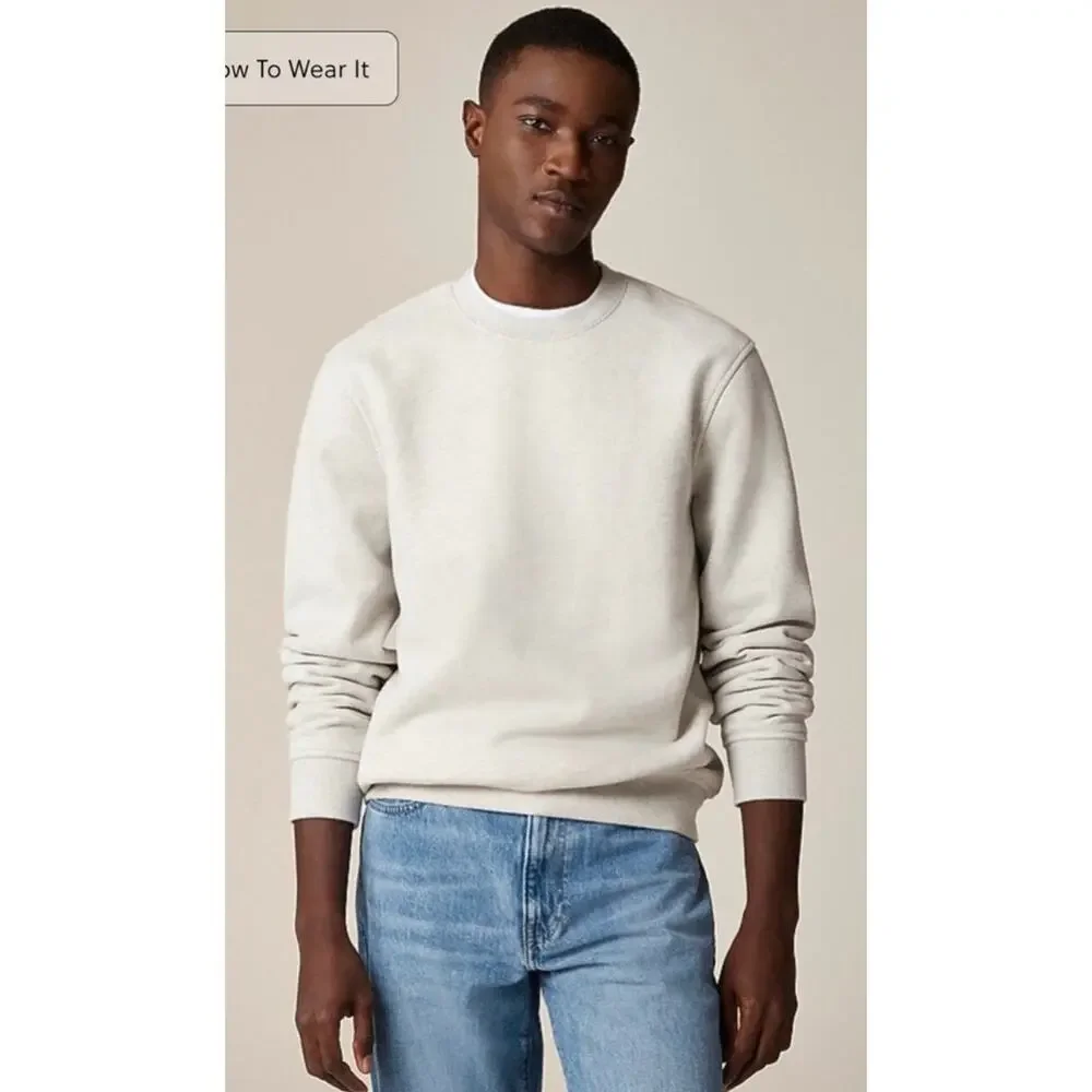 J. Crew Summit 11 oz. soft-knit fleece sweatshirt in Heather Grey NWT size XL